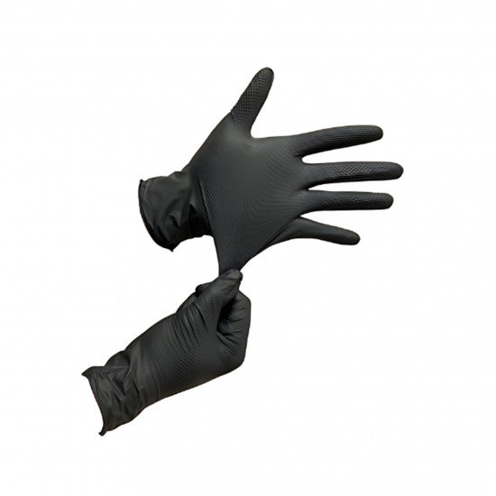 Fixon Nitrile Diamond Glove Texture - Black 50PCS/25PAIRS