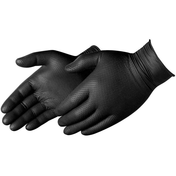 Fixon Nitrile Diamond Glove Texture - Black 50PCS/25PAIRS