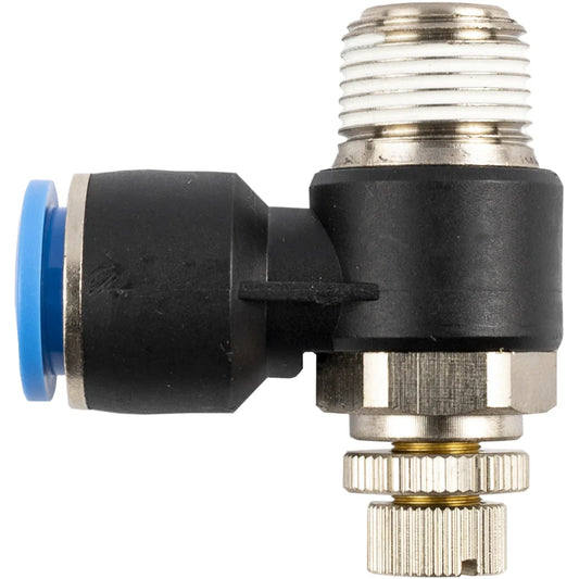FLOW CONTROL SWIV. ELBOW PU 12MM X 3/8' M