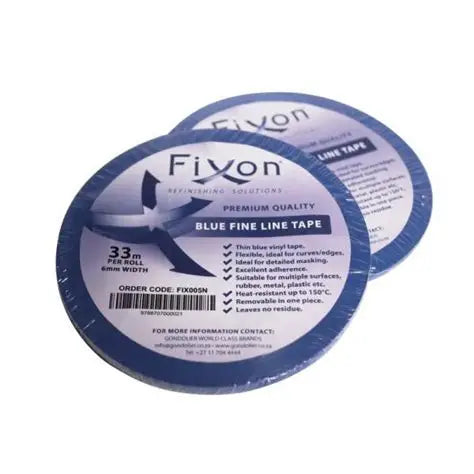 Fixon Fine Line Tape, Blue 6mm x 33m