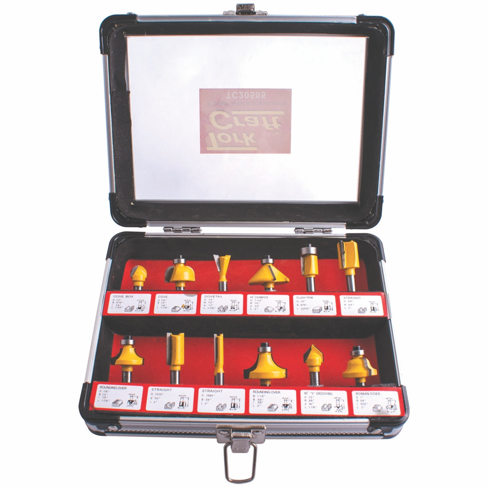 ROUTER BIT SET 12PC/ALU.CASE 1/4' – CBS Paint & Panel