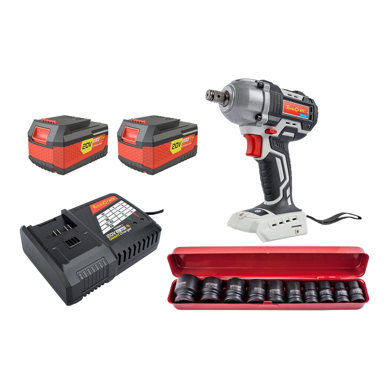 IMP. WRENCH 450NM 2 X 4.0AH BAT SMART CHARGER 10PC IMP SOCKET SET – CBS ...